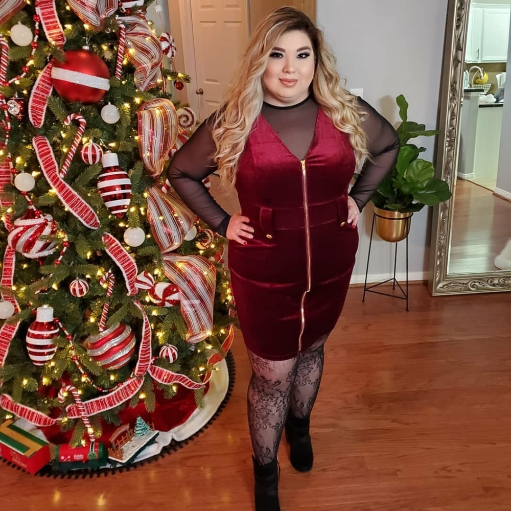 Velvet burgundy dress